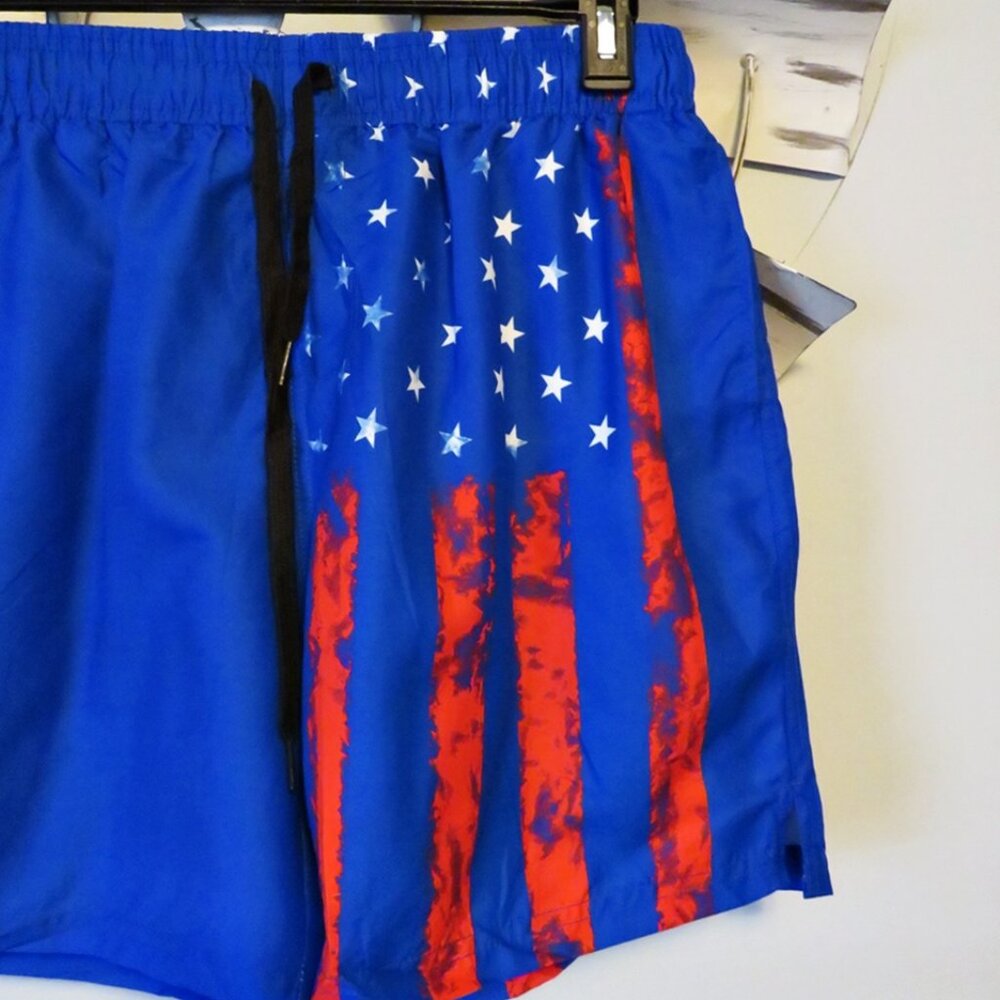 NWOT Cozople Patriotic 4th Of July Swim Trunks Size Large Compression Liner - Picture 7 of 8